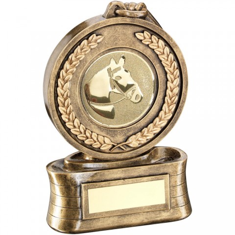 Blue Velvet Box And Medal Football Trophy Bronze 3.5in FREE Engraving 